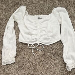 Hollister Cream Ruched Blouse